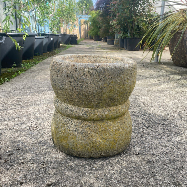 Indian Granite Stone Mortar Planter (Ø31cm x h32cm)