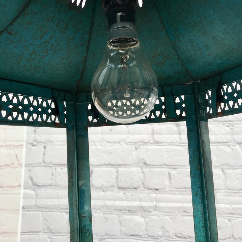 Rustic hanging hurricane lantern (H58cm | ø32cm)
