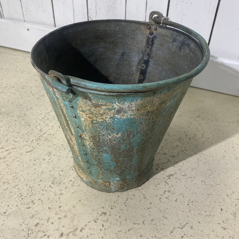 SMALL PAINTED BUCKET | BLUE TURQUOISE | Ø27CM  H27CM
