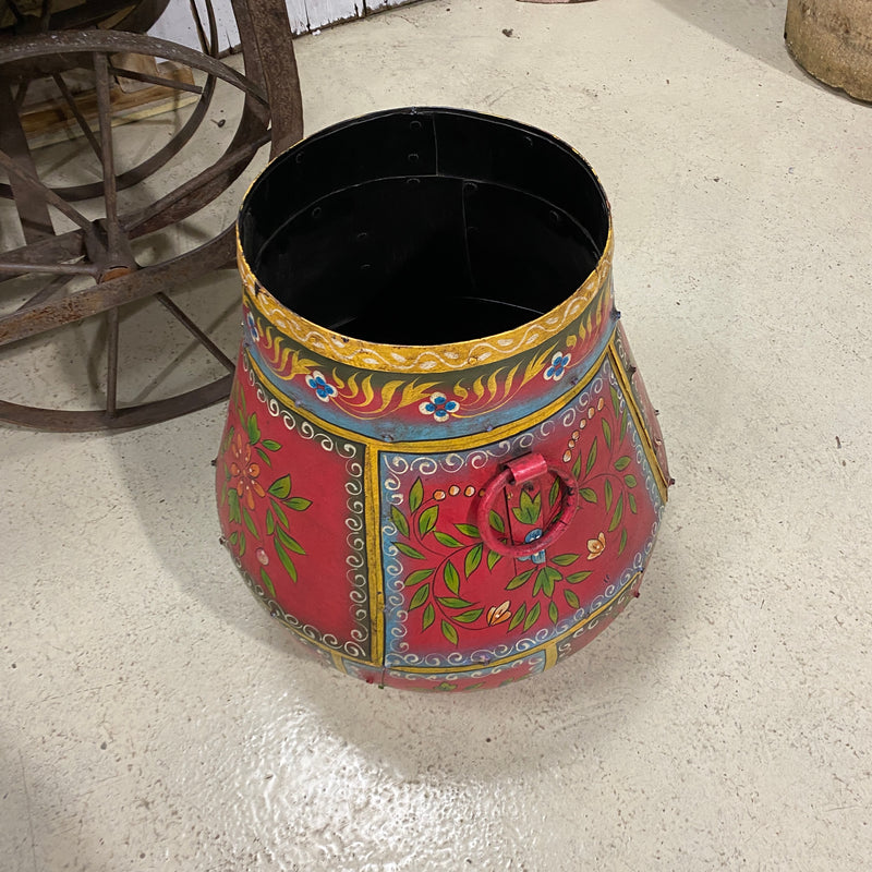 Upcycled Hand Painted Vintage Indian Water Pot (H45CM)