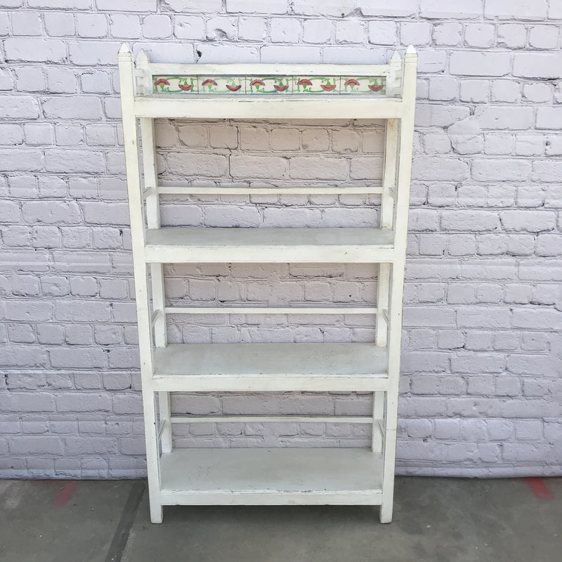 Anglo Indian painted wood and tile shelving