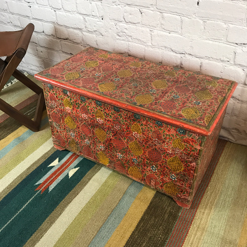 HAND PAINTED ANGLO INDIAN STORAGE CHEST
