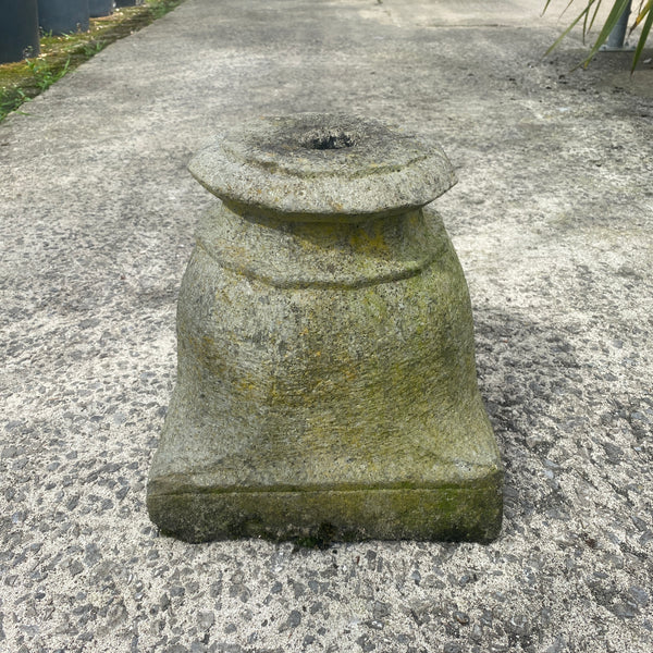 Antique Carved Stone Pillar Base Plant Stand Plinth (w27cm x h29cm)