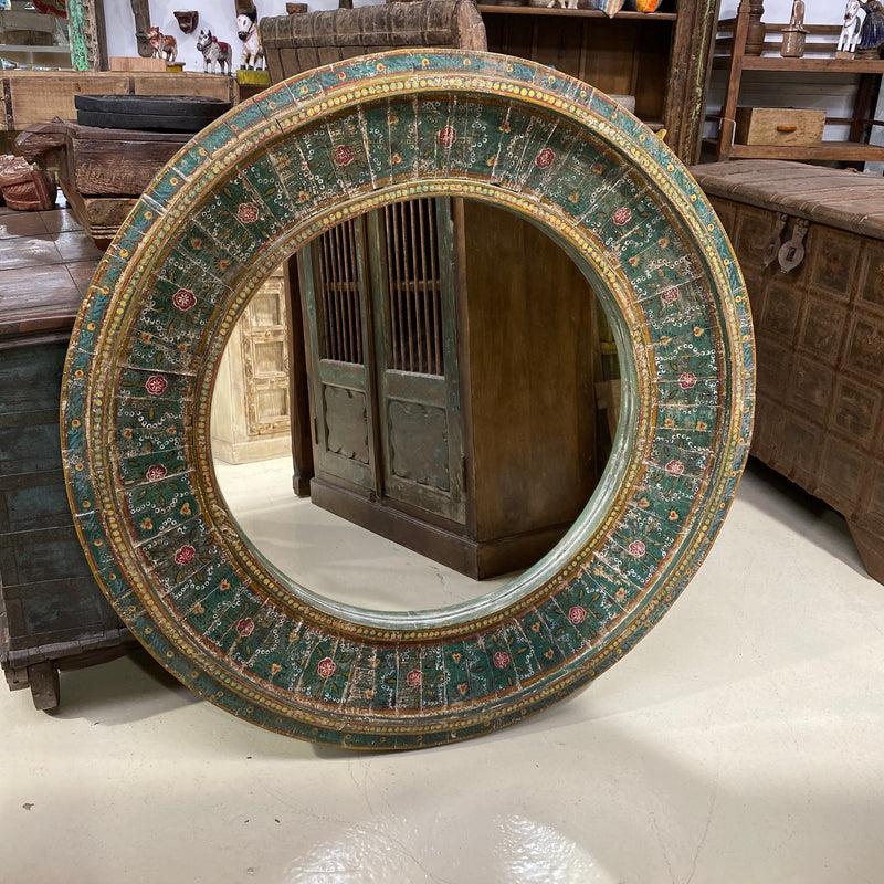 Hand Painted Circular Wall Mirror