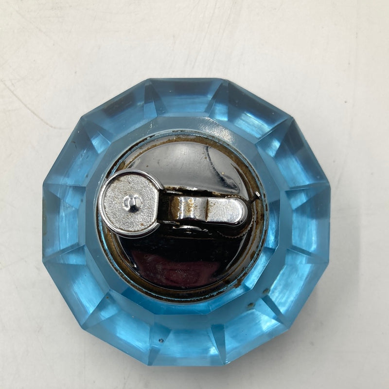 Vintage Design Blue Cut Glass Table Lighter