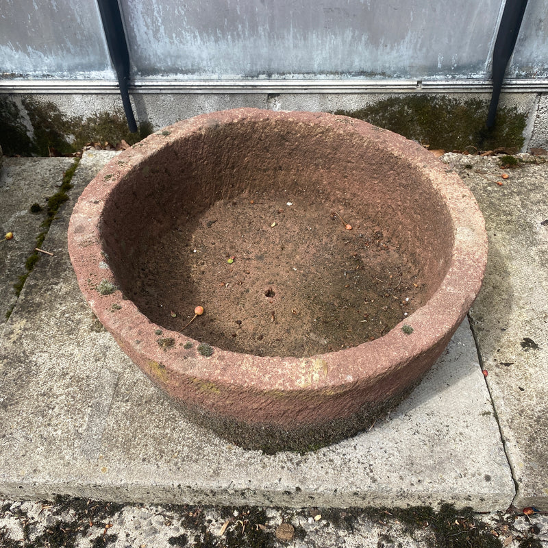 Vintage Indian Stone Bowl Planter (Ø45cm x h19cm)