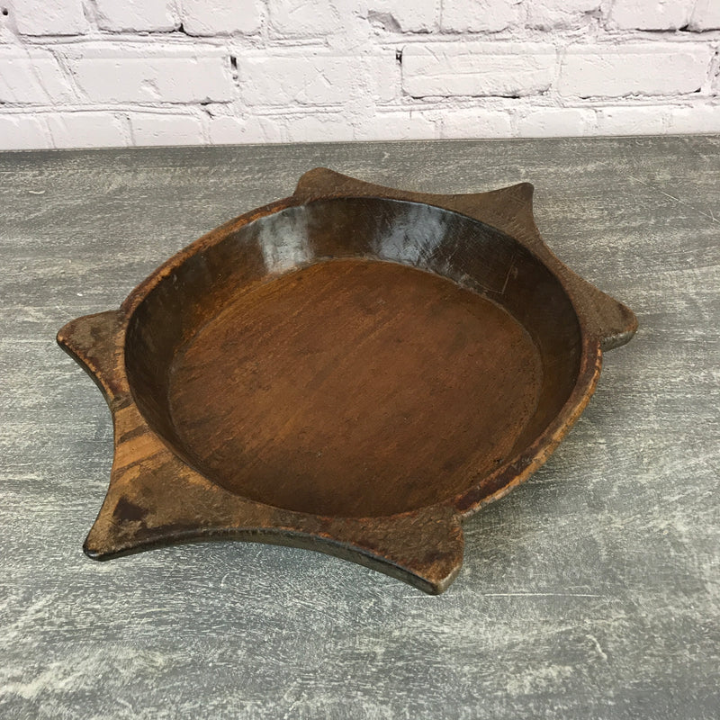 W60cm • Ø40cm | Vintage teak Indian hand carved dough bowl