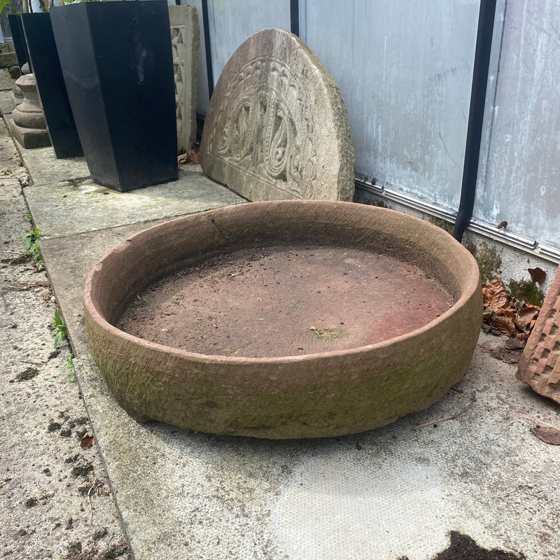 Vintage Indian Stone Bowl Planter (Ø55cm x h15cm)