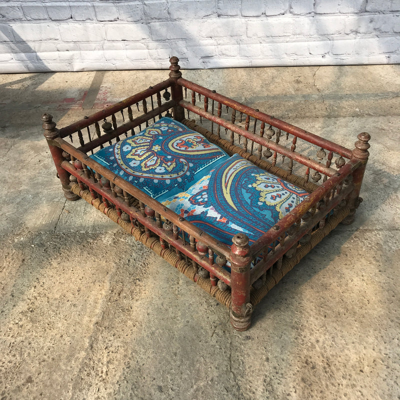 Antique Indian Rocking Crib | Upcycle opportunity to decorative coffee table or pet bed