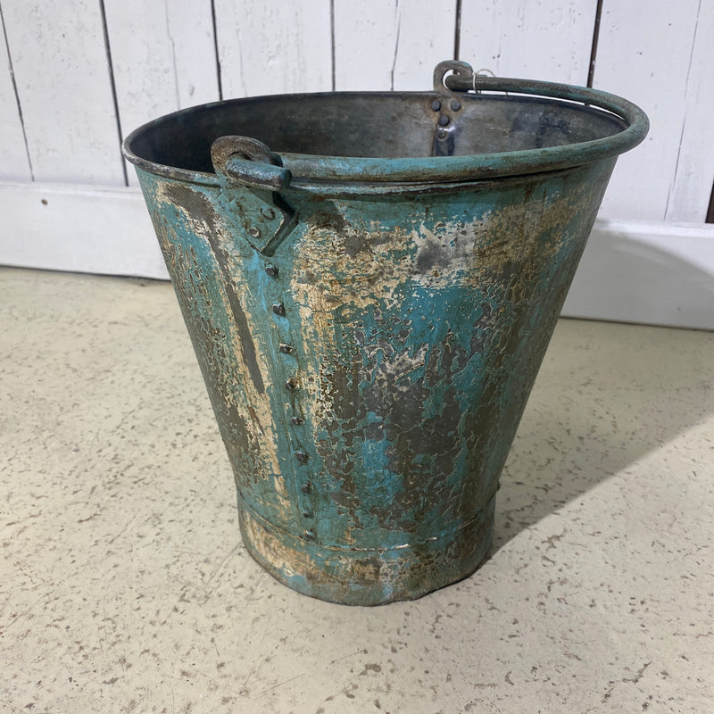 SMALL PAINTED BUCKET | BLUE TURQUOISE | Ø27CM  H27CM