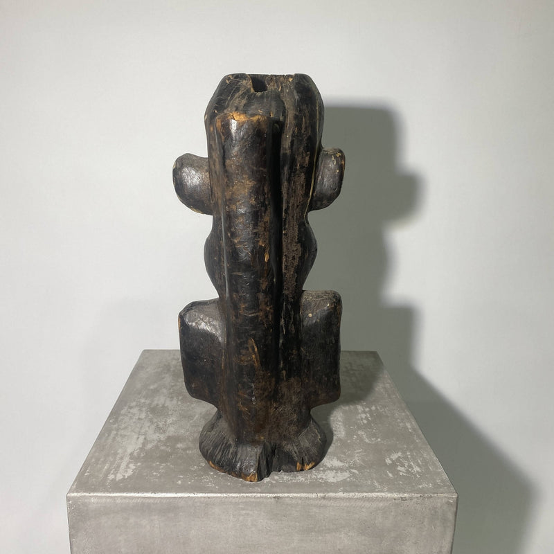 African Carved Totem Pole Statue on stand