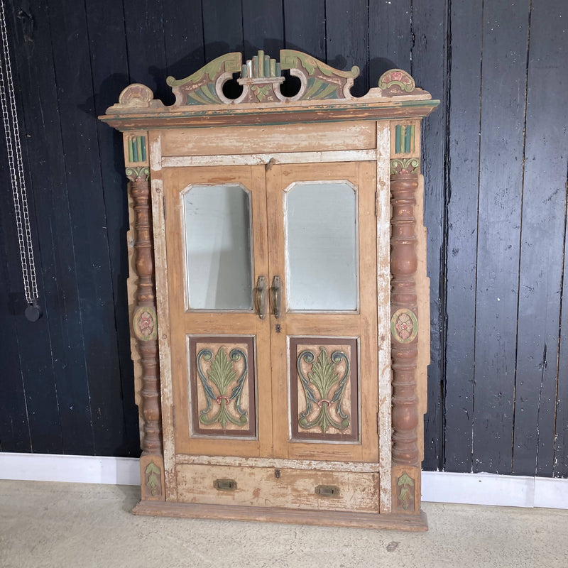 Vintage Indian Mirrored Cupboard Door