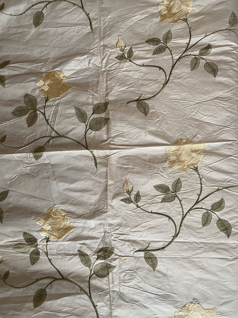 English Rose - Embroidered Silk Remnant