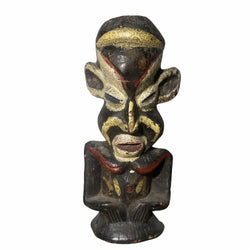 African Carved Totem Pole Statue on stand